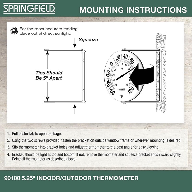 Springfield Big and Bold Indoor Outdoor Thermometer with Mounting Bracket - Large Numbers for Easy Reading - Image 5
